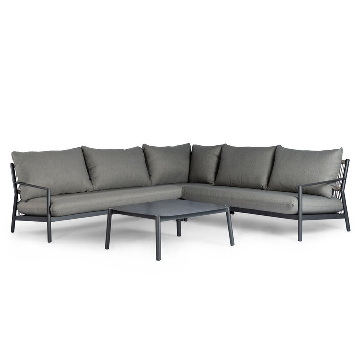 Tierra Outdoor Tierra Outdoor Monti Lounge Corner Set Grey -Charcoal cushions - TO-7311