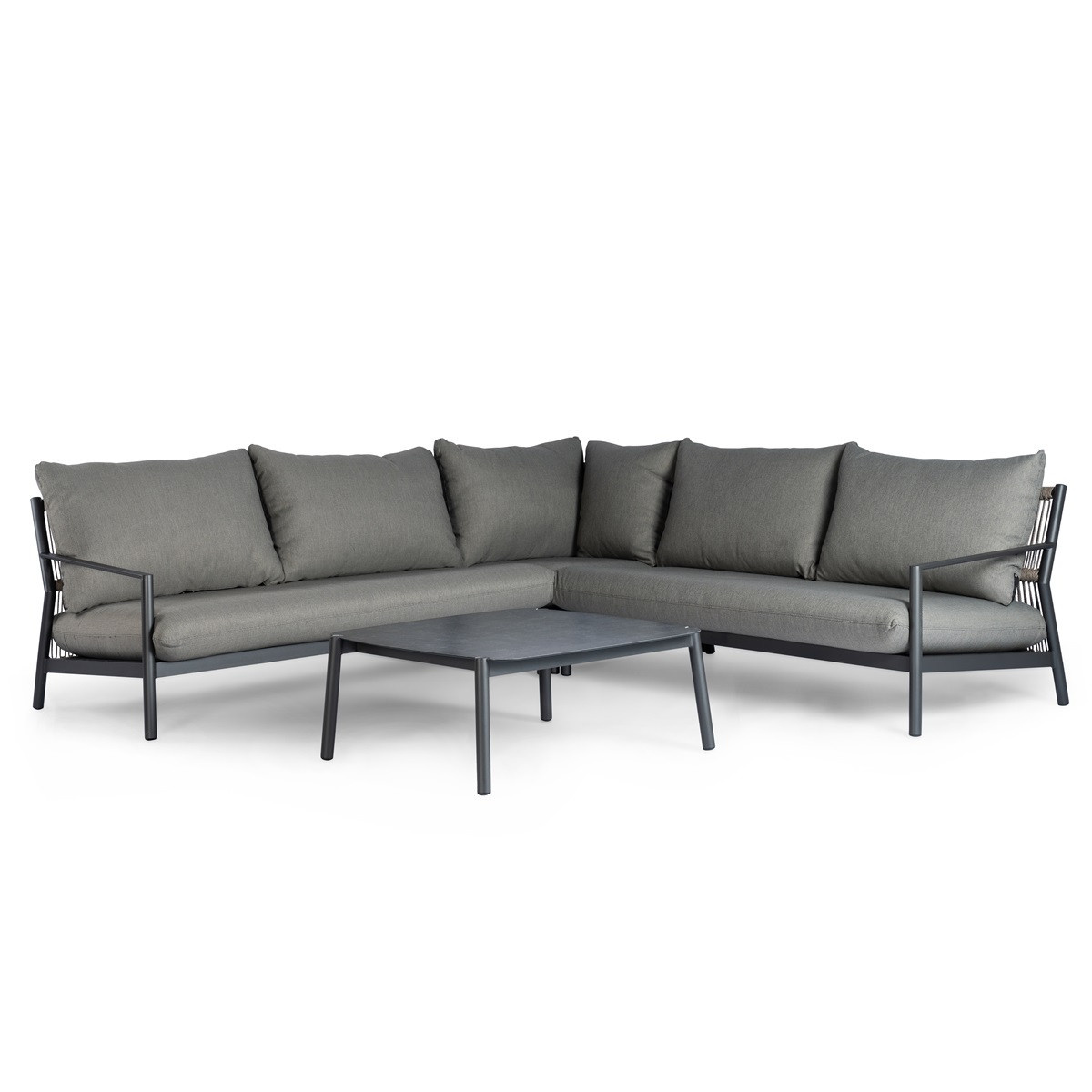 Tierra Outdoor Tierra Outdoor Monti Lounge Corner Set Grey -Charcoal cushions - TO-7311