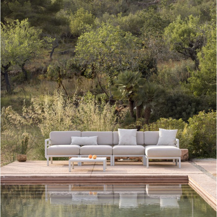 Nardi Nardi Maximo 5 - modulaire lounge hoek - Gesso lichtgrijs frame - diverse Sunbrella kussenkleuren -