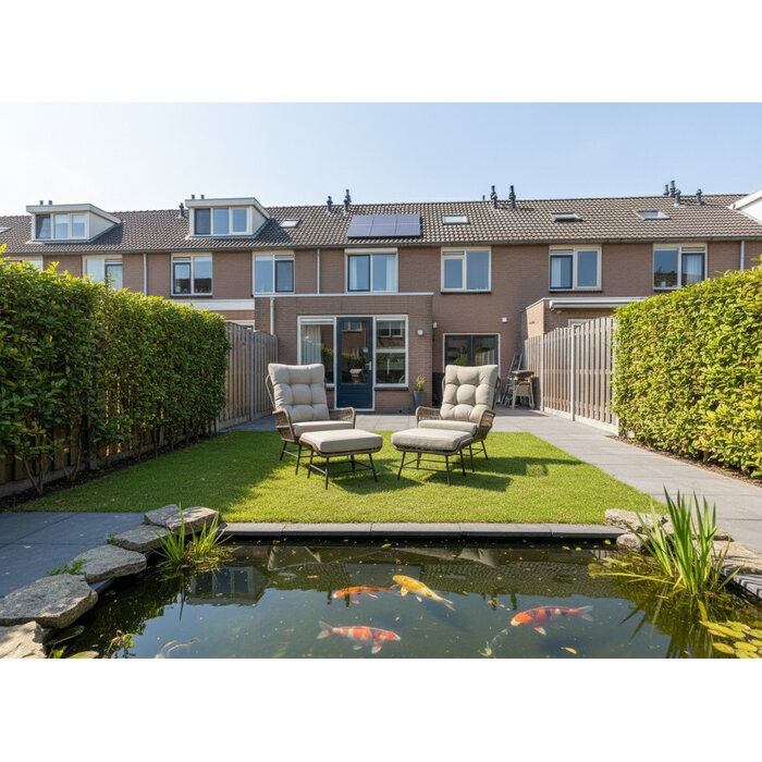 Tierra Outdoor Amigo Levante Bistrostoel en voetenbankset Charcoal - TO-01313