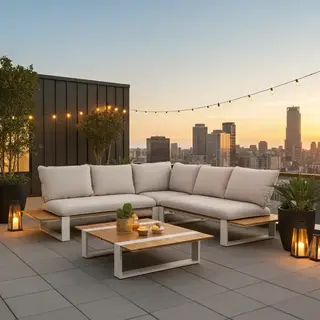 Tierra Outdoor Tierra Outdoor Seto Lounge Set Creme Wit