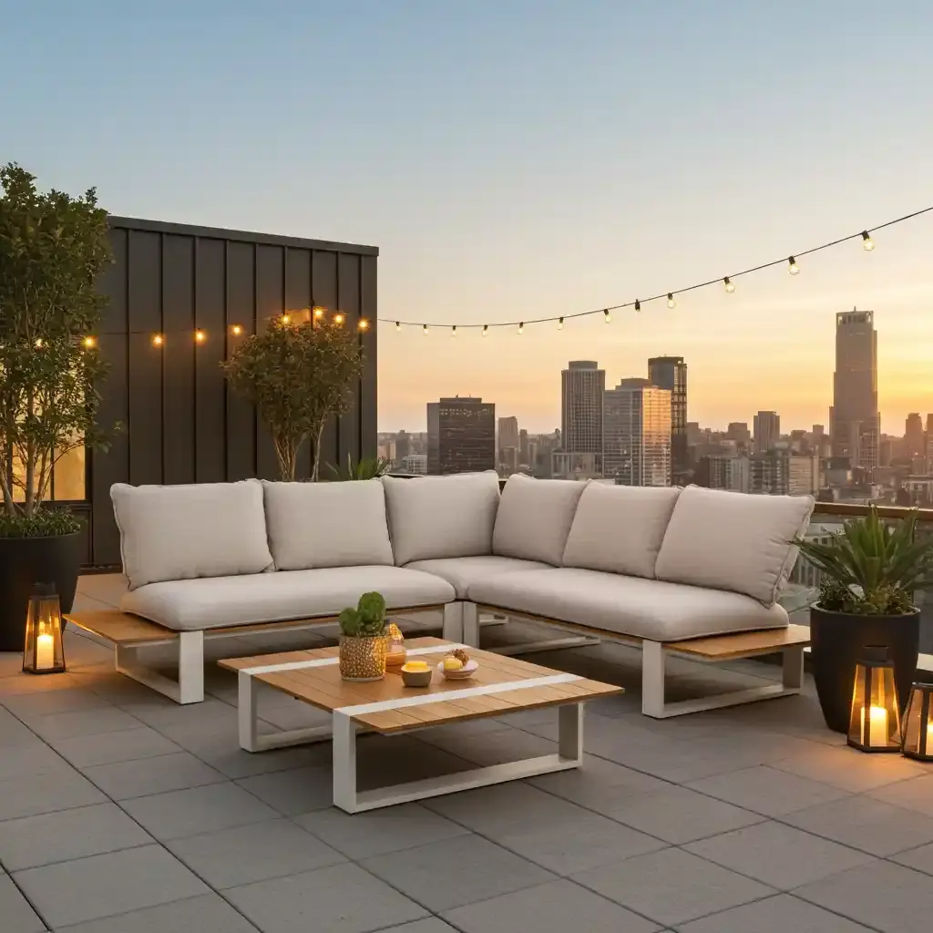 Tierra Outdoor Tierra Outdoor Seto Lounge Set Complete Creme Wit - Dove kussens - TO-5528