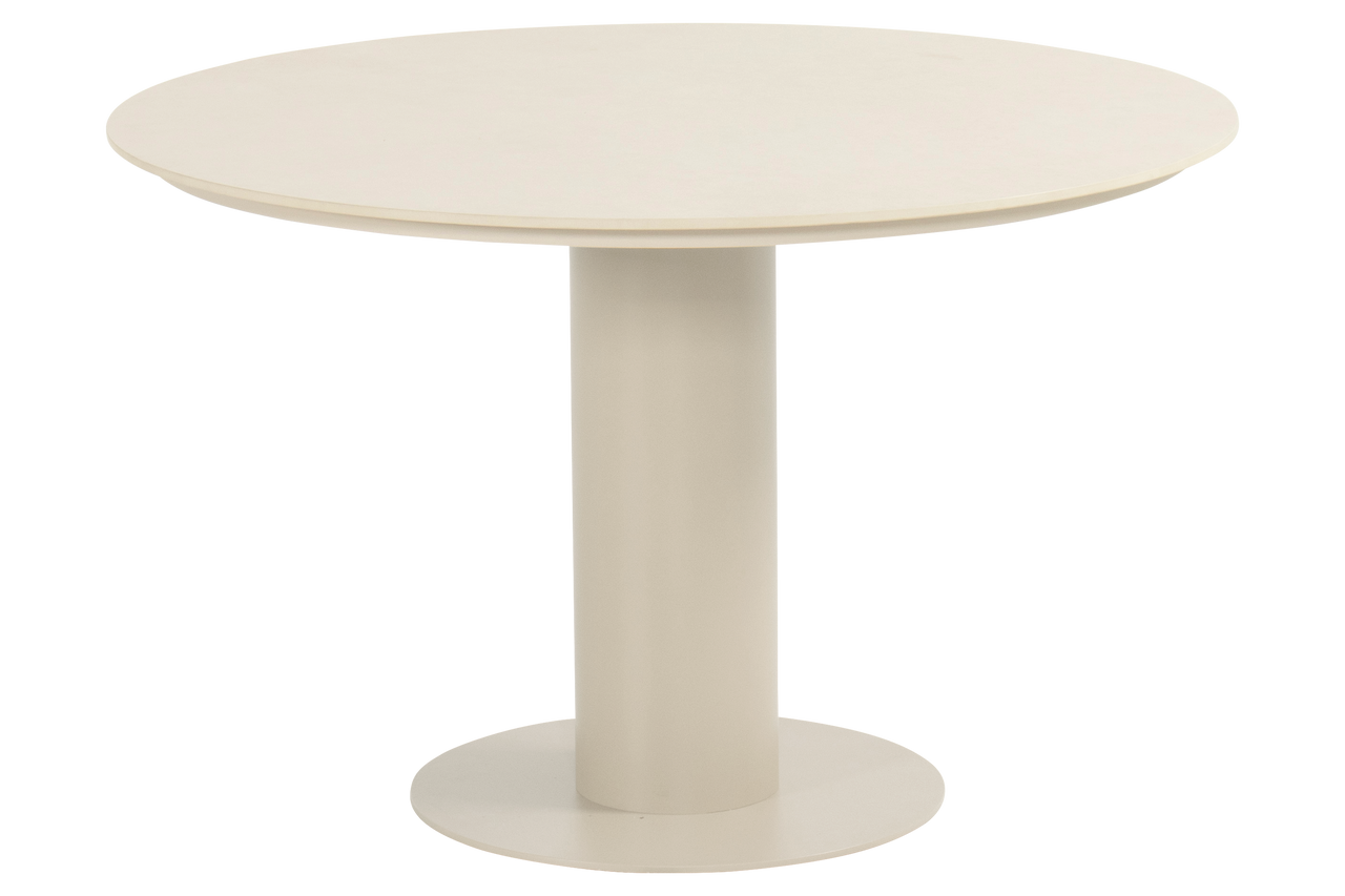 Hartman Hartman Girona Round Dining Garden Table 120 cm – Sand-Coloured Frame with Beige Tabletop