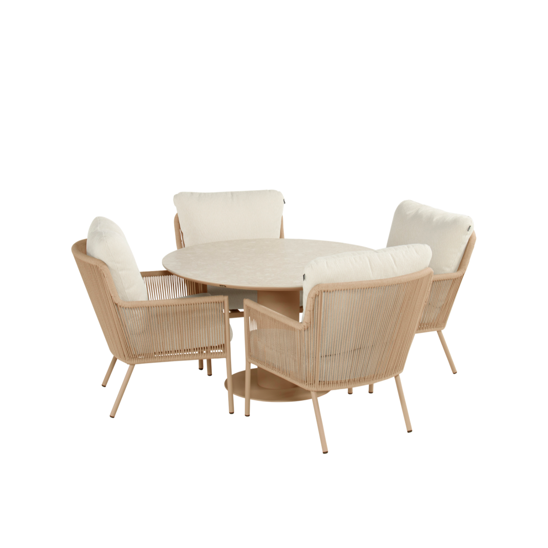 Hartman Hartman Zaragoza lounge dining stoel Cappuccino met beige kussens