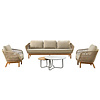 Callisto 5-piece Preston lounge 3-seater sofa set Natural - with Girona coffee table set