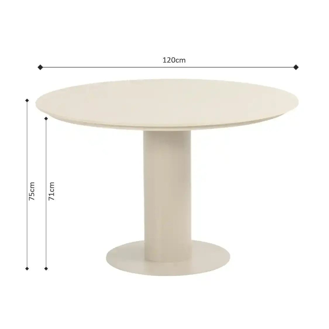Hartman Hartman  5-piece dining set TARAGONA SAND with Girona table 120cm ceramic top