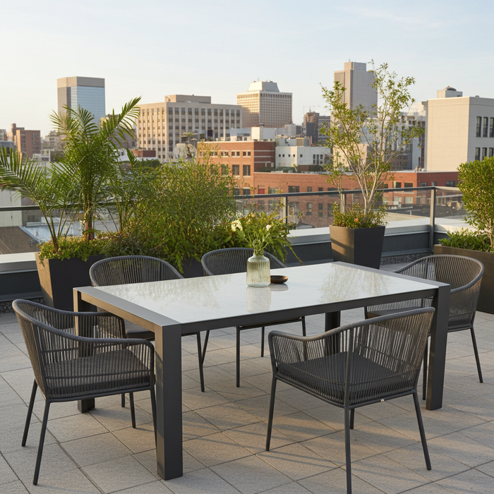 Hamilton Bay Outdoor Hamilton Bay OUTDOOR  table SAMOS 200*100cm Ceramic stone charcoal