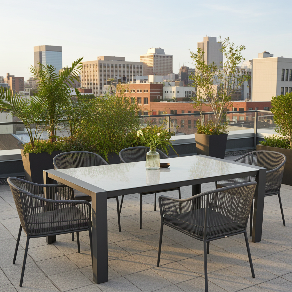 Hamilton Bay Outdoor Hamilton Bay OUTDOOR  table SAMOS 200*100cm Ceramic stone charcoal