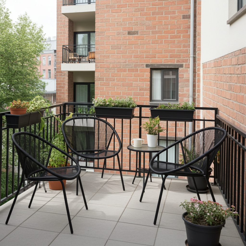 PROGARDEN Ambiance STAPELSTOEL metaal met zwart draad - Uitloop