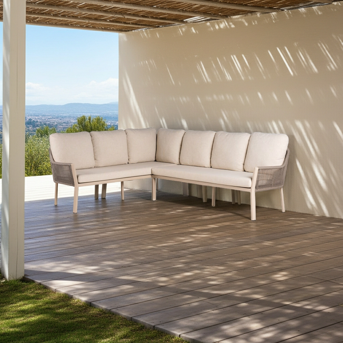 Tierra Outdoor Tierra Outdoor 2-piece LIV LOUNGE DINING SET – LEFT – CHAMPAGNE – NAVAJO WHITE