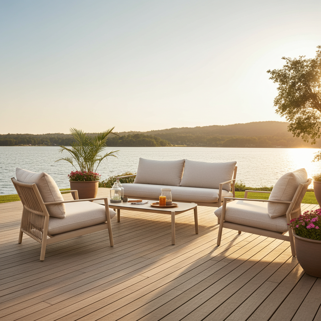 Tierra Outdoor Tierra Outdoor Monti Lounge Sofa Set Champagne TO-7474