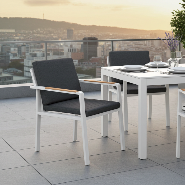 Higold Higold NOFI dining chair -TAUPE FRAME - BLACK CUSHIONS - end-of-collection