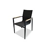 Hamilton Bay OUTDOOR Aurora diningchair - Antraciet frame en textileen - teak armlegger