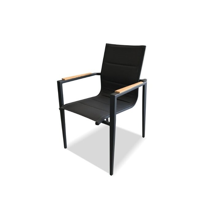 Hamilton Bay Outdoor Hamilton Bay OUTDOOR Aurora alu. Dining Chair dark gray sling +teak,