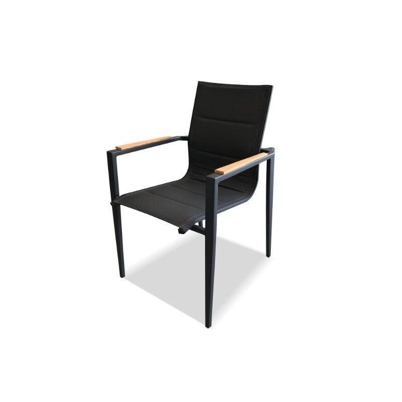 Hamilton Bay Outdoor Hamilton Bay OUTDOOR Aurora alu. Dining Chair dark gray sling +teak,