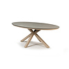 Tierra Outdoor OBLONG Dining Table OVAL small 200x110 cm - Champagne frame - Ophira HPL top - TO-01379