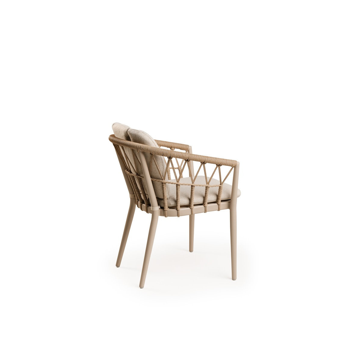 Tierra Outdoor Tierra Outdoor Fresca - SantaFe Dining Chair Champagne - Navajo White cushions - TO-00936