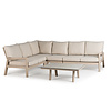 Tierra Outdoor Sevilla XL 5-Piece Corner Lounge Set Champagne / Navajo White with Ophira HPL Table