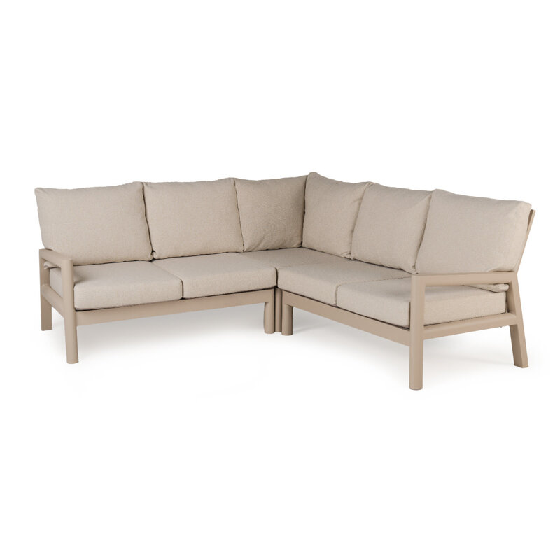 Tierra Outdoor Tierra Outdoor Sevilla 3-piece set with SMALL corner Champagne frame - Navajo White cushions - wihtout table