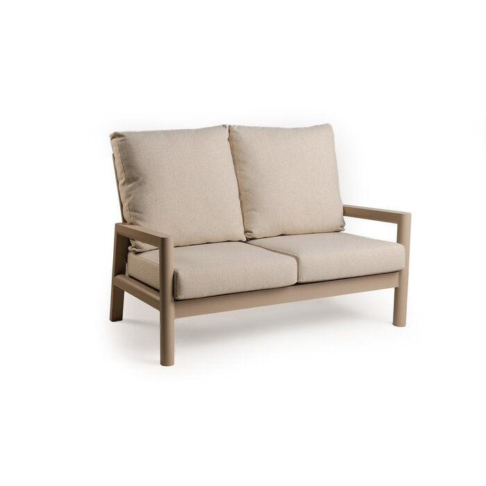 Tierra Outdoor Tierra Outdoor Sevilla 4-delige Two-seater SOFA SET Champagne frame - Navajo White kussens - OPHIRA HPL blad