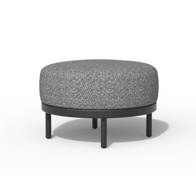 Tierra Outdoor Tierra Outdoor Fresca Lounge Hocker/ Coffee Table Grey 70cm round -Charcoal Grey cushions - TO-7713