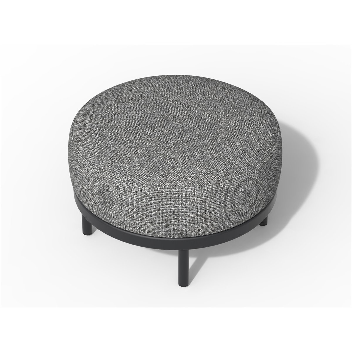Tierra Outdoor Tierra Outdoor Fresca Lounge Hocker/ Coffee Table Grey 70cm round -Charcoal Grey cushions - TO-7713