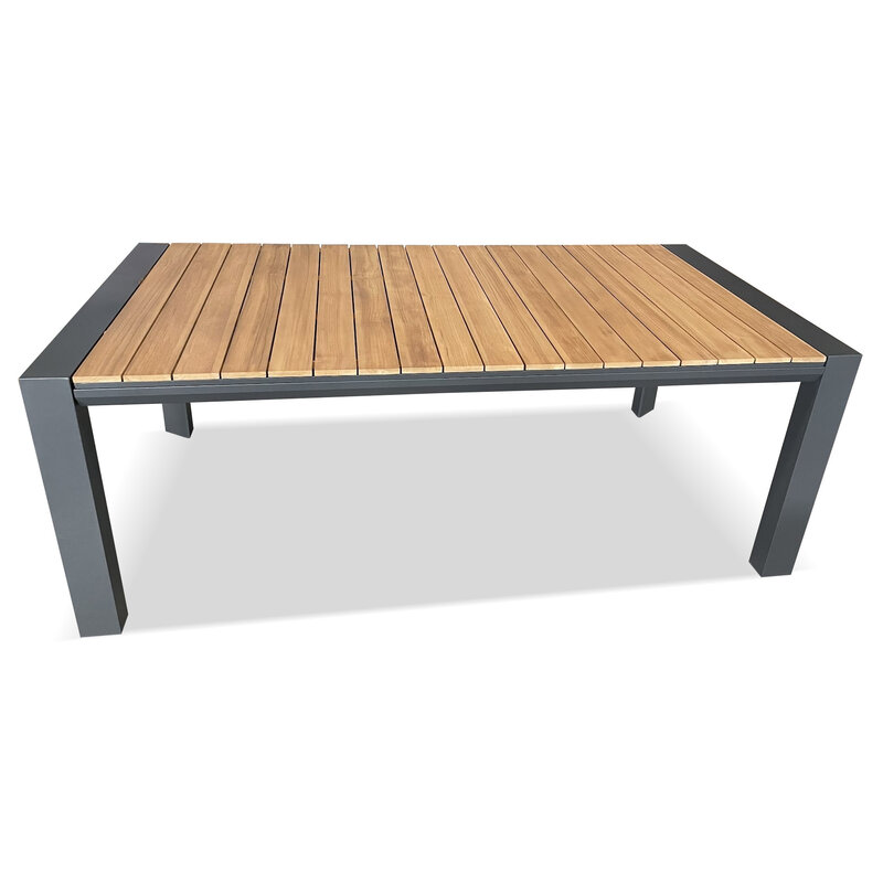 Higold Higold LUMEN double extension table 220/280/340*100cm - charcoal frame - teak top
