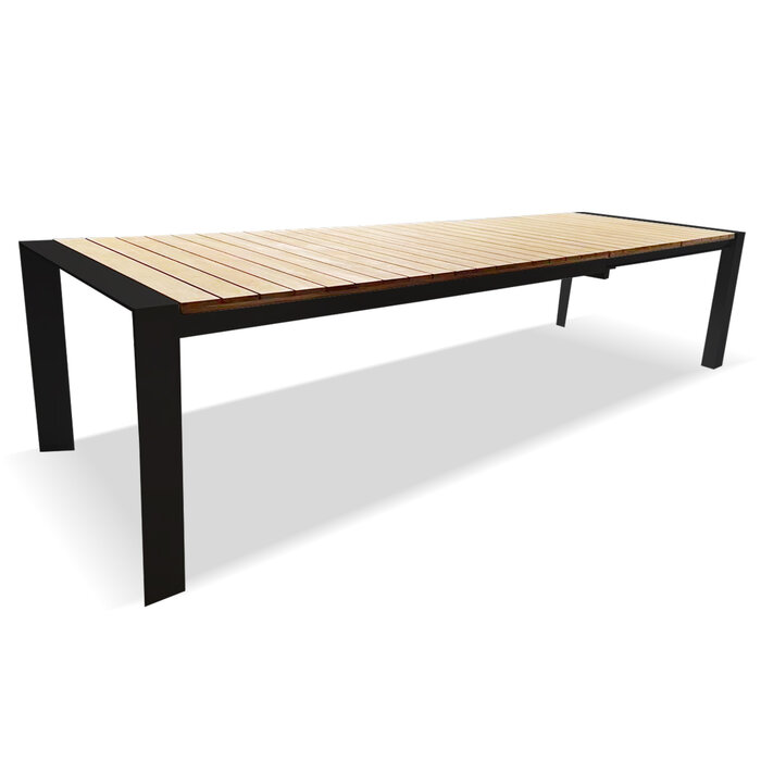 Higold Higold LUMEN double extension table 220/280/340*100cm - charcoal frame - teak top