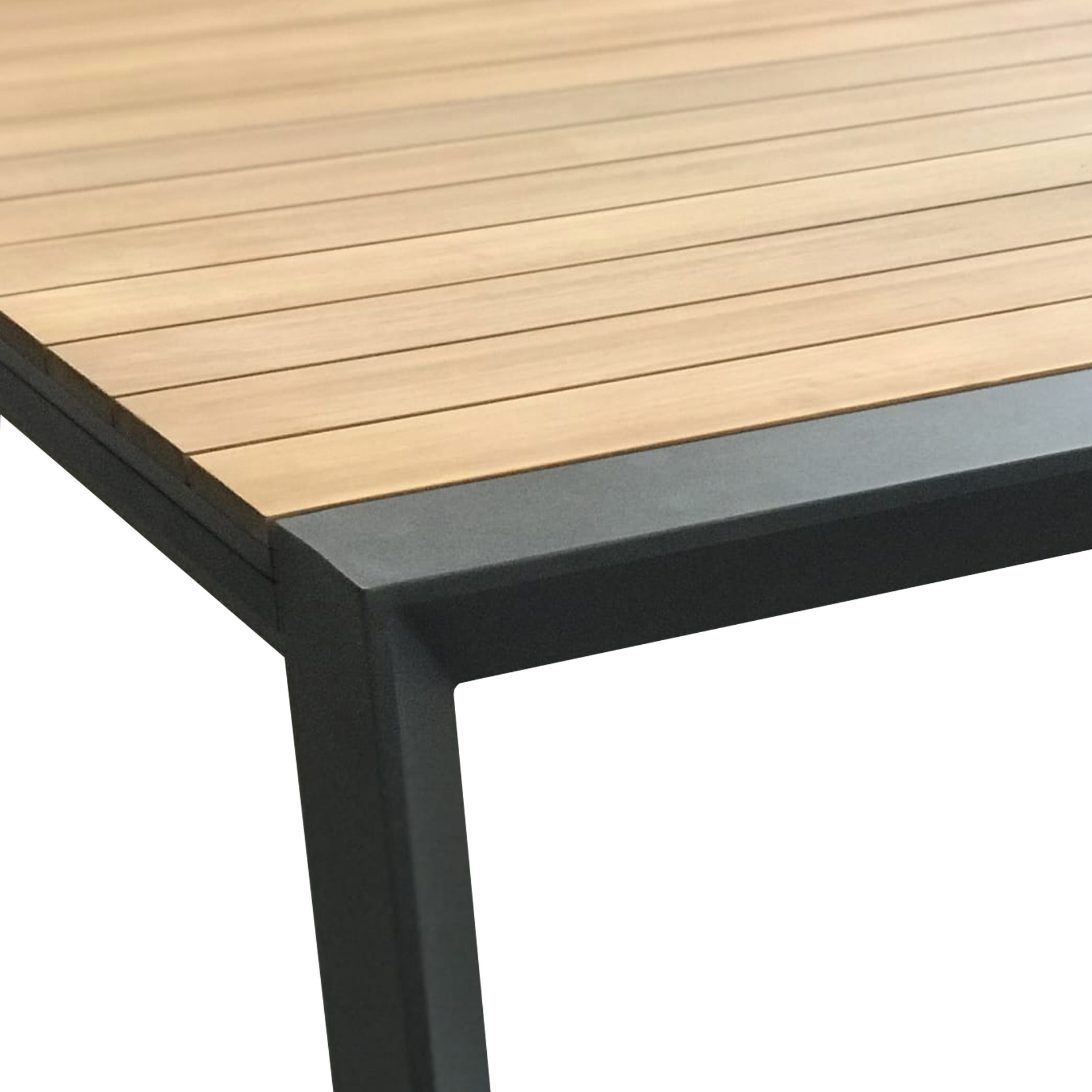 Higold Higold LUMEN double extension table 220/280/340*100cm - charcoal frame - teak top