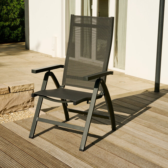 Siena Garden TAYLOR recliner adjustable Aluminum frame and arm rests -  Grey sling