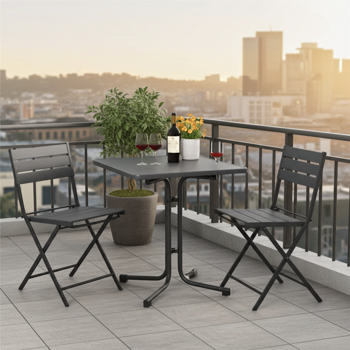 Siena Garden PACO Klaptafel 70x70cm staal, melamin kunststof blad