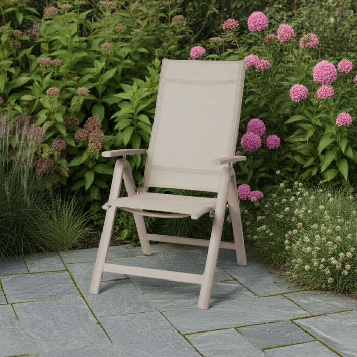 Tierra Outdoor Tierra Outdoor AVENTO recliner w. alu armrests - Champagne frame - champagne textileen