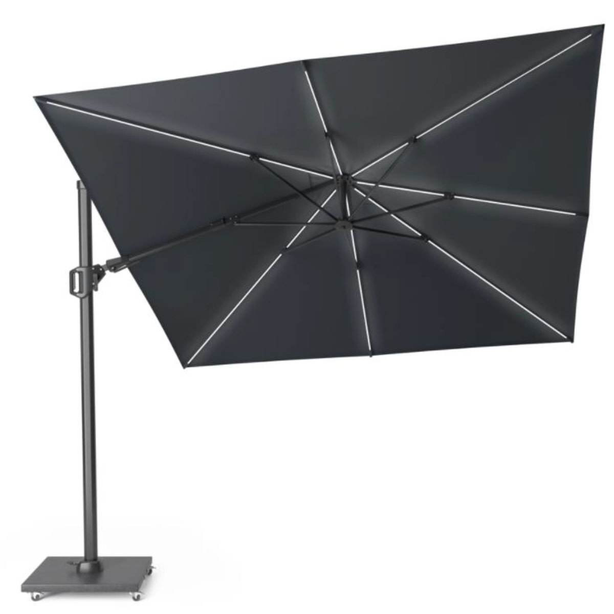 Platinum Platinum Sun & Shade zweefparasol Challenger T² Glow 300x300 donkergrijs - art.7125