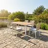 Hamilton Bay 7-delig tuinset Friendly diningchair white-natural en MIKA tafel +teak 182x92cm