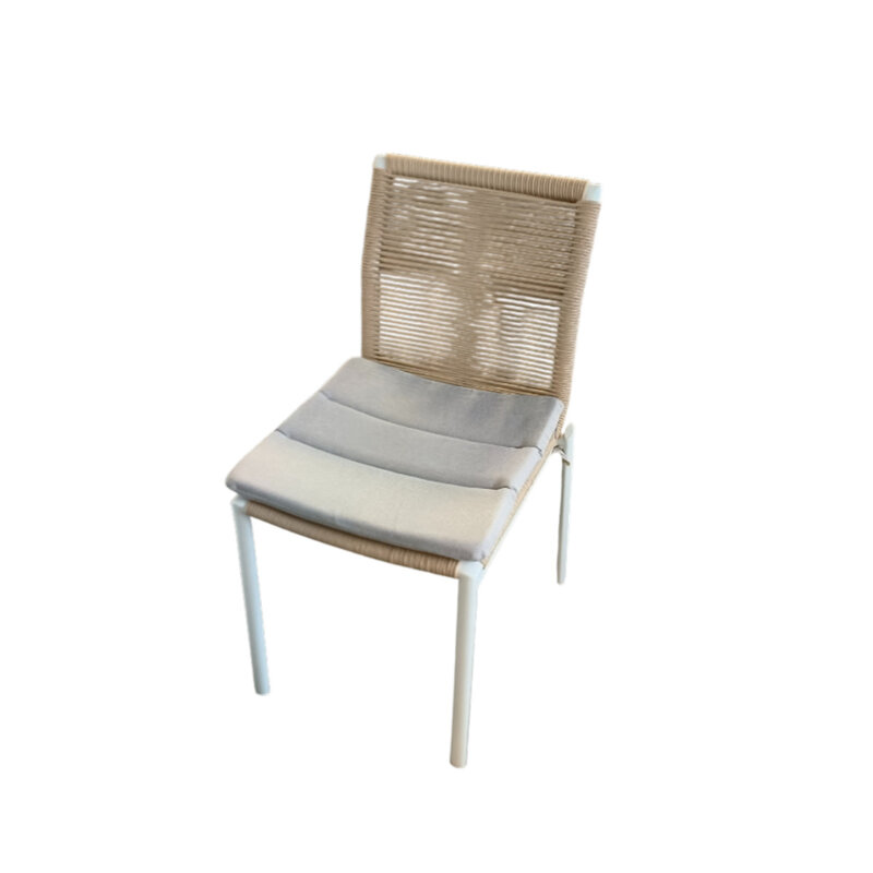 Hamilton Bay Outdoor Hamilton Bay Friendly stapelstoel met zitkussen - wit frame - natural wicker