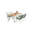5-delig tuinset LIV wit- Palm Beach green en MIKA tafel +teak 182x92cm