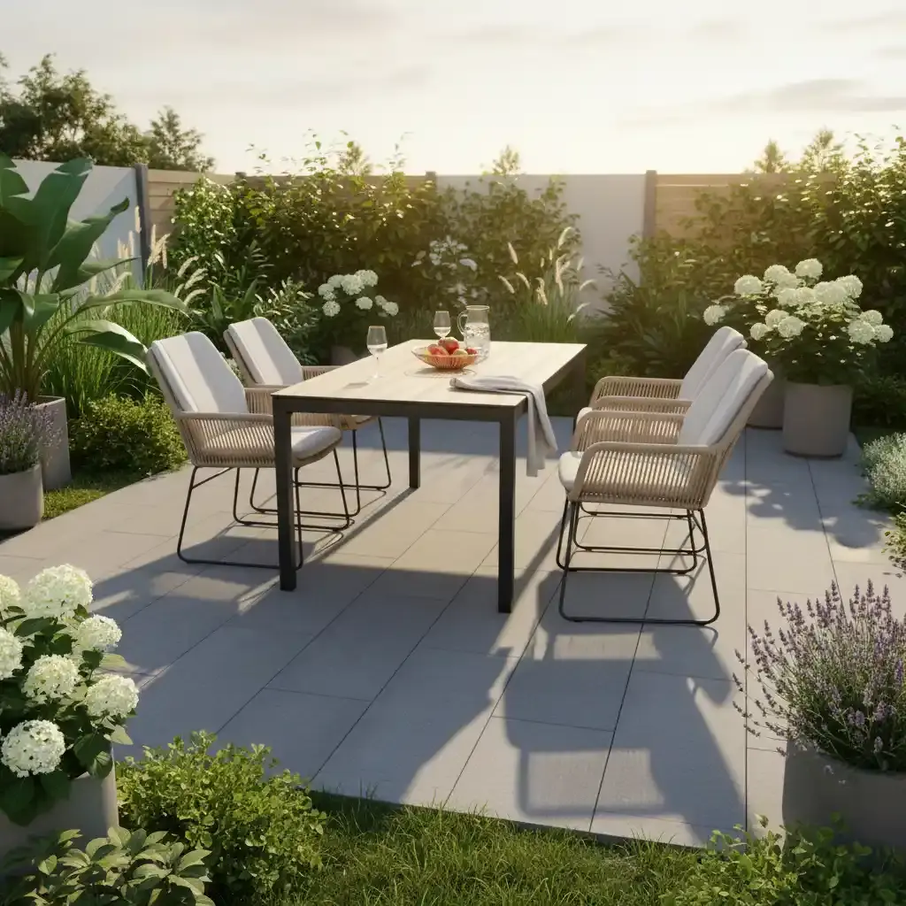 Hamilton Bay Outdoor Tierra-Hamilton Bay 5-piece dining set Jazz armchair and BRIGA table 160x90cm dark grey + HPL Bergamo