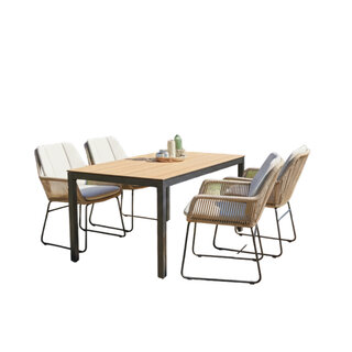 Hamilton Bay Outdoor Tierra-Hamilton Bay 5-piece dining set Jazz armchair and BRIGA table 160x90cm dark grey + HPL Bergamo