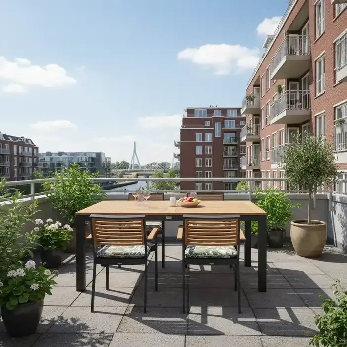 Hamilton Bay Outdoor Briga /York set 5-delig met 4 armstoelen Higold York en Briga tafel 180cm grijs-teak