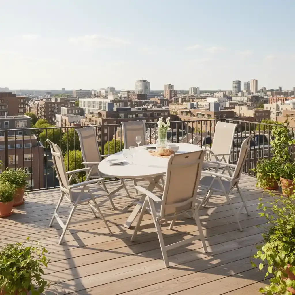 Hamilton Bay Outdoor Hartman 7-delig tuinset Alice recliner white - Xander oval table 220x120 ceramic top, white