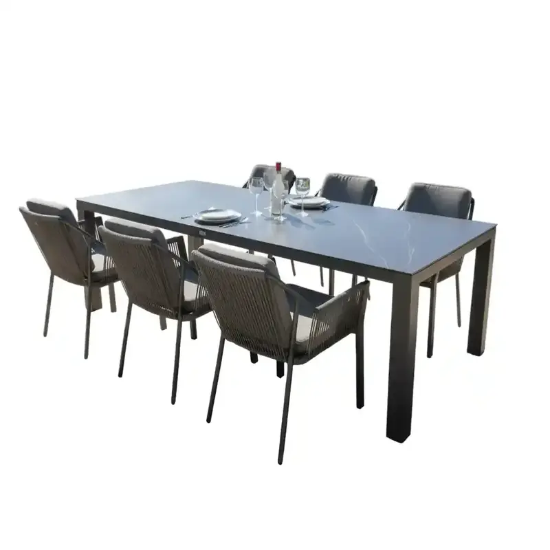 Hamilton Bay Outdoor Tierra Outdoor 7-piece garden set with 6x LIV GREY armchair and a BRIGA DEKTON KELYA table 240x100cm