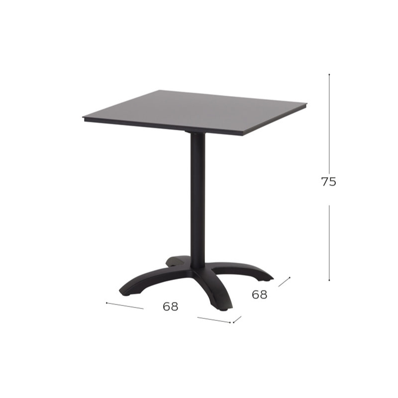 Hartman Hartman Sophie HPL Bistro Table 68x68cm with flip function zwart