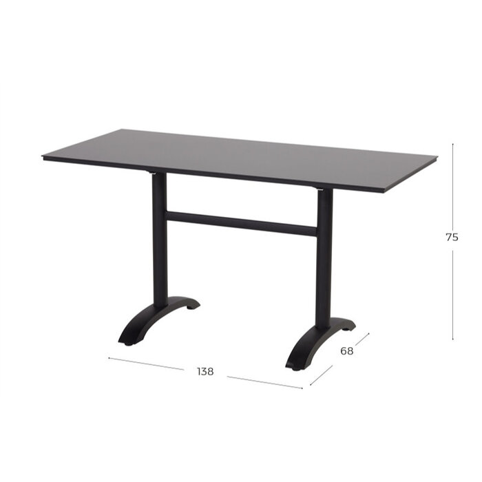 Hartman Hartman Sophie HPL Bistro Table 138x68cm with flip function zwart