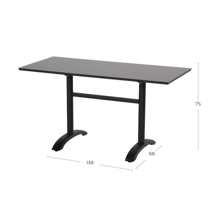 Hartman Hartman Sophie HPL Bistro Table 138x68cm with flip function zwart