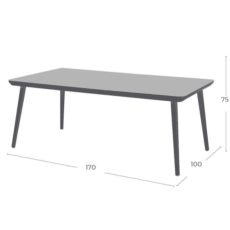 Hartman Hartman Sophie Studio HPL Table 170x100cm donkergrijs - DEMOMODEL