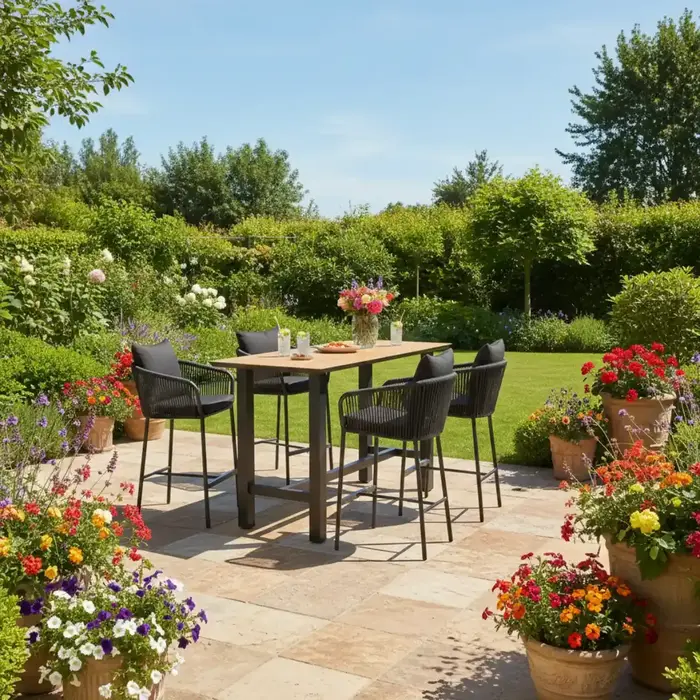 Tierra Outdoor Tierra Outdoor Fortaleza Bar Chair Black - TO-5595