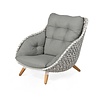 Tierra Outdoor King Lounge Chair White/Taupe -Charcoal cushions - TO-6175