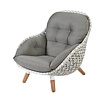 Tierra Outdoor Prince Lounge Chair White/Taupe -Charcoal cushions - TO-6322
