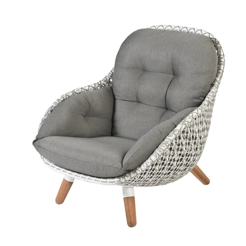 Tierra Outdoor Tierra Outdoor Prince Lounge Chair White/Taupe -Charcoal cushions - TO-6322