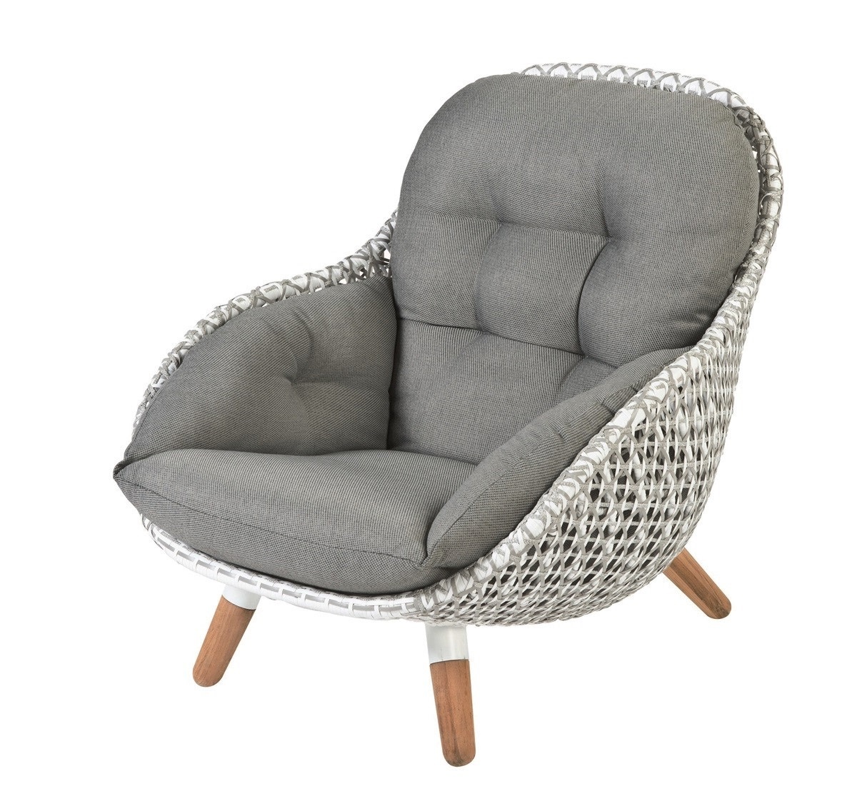 Tierra Outdoor Tierra Outdoor Prince Lounge Chair White/Taupe -Charcoal cushions - TO-6322